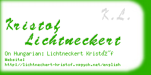 kristof lichtneckert business card